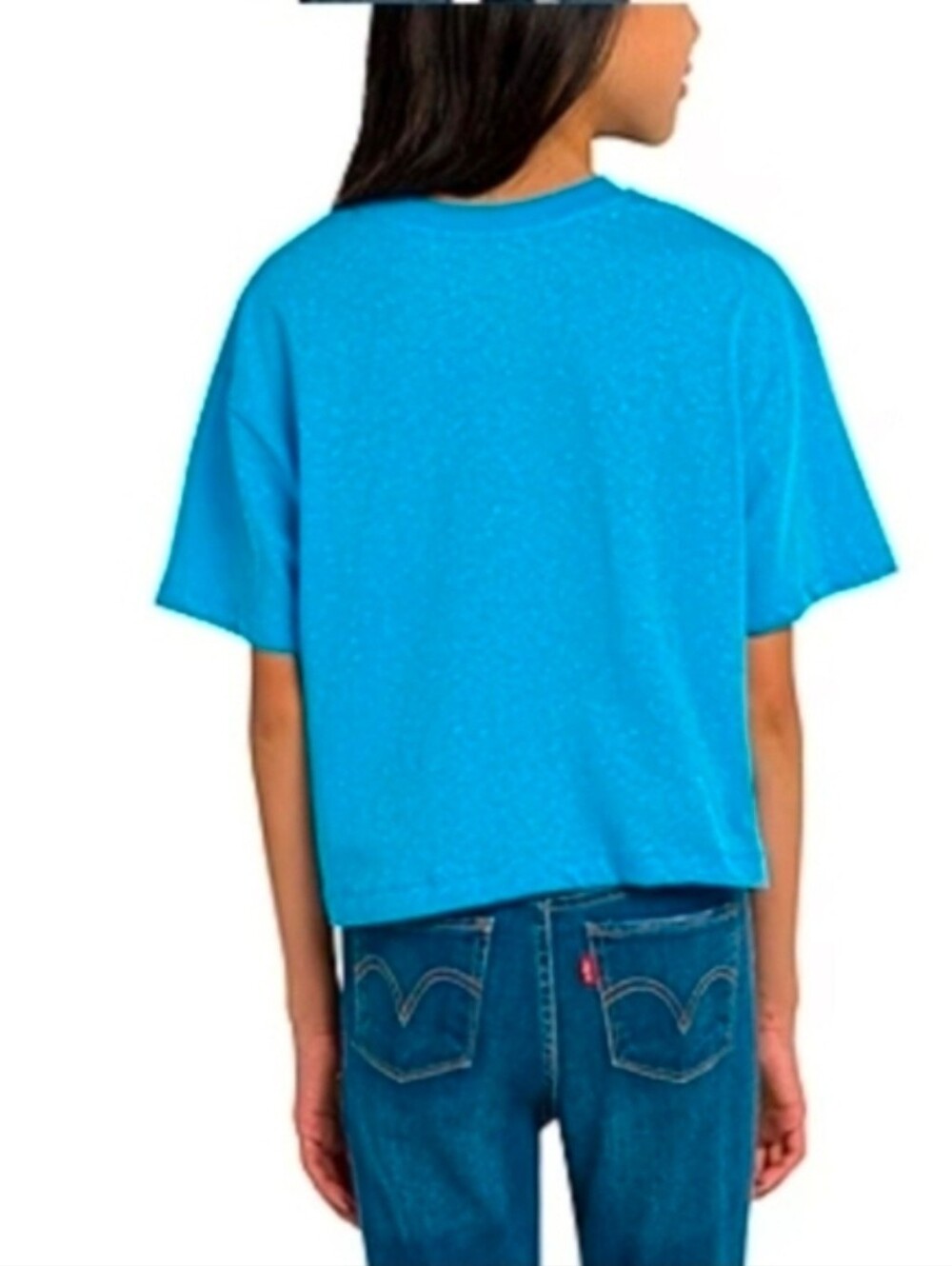 LEVI'S Blue Tee with Yellow Logo - Unisex Short Sleeve Size Medium - Picture 6 of 7